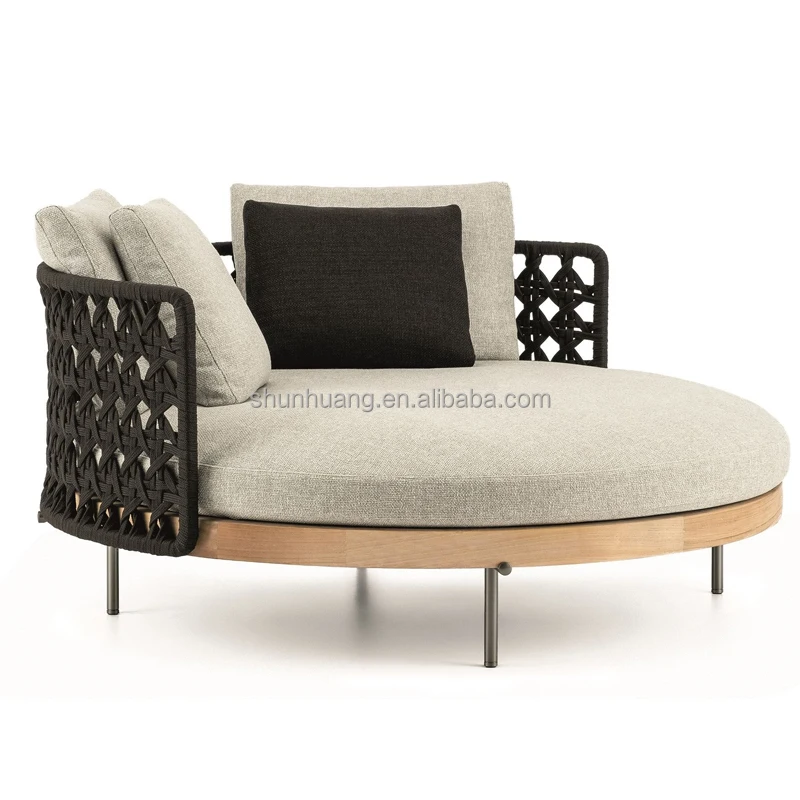 Удобная кровать уличная мебель шезлонг круглая алюминиевая кушетка садовый набор