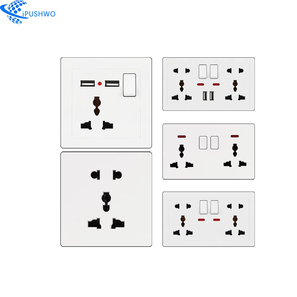 Italian WiFi Compatible 4-way 3-way Dimmer Wall Switch Socket Square Voltage 250v 10A Home Zigbee French TV PC EU Glass Material