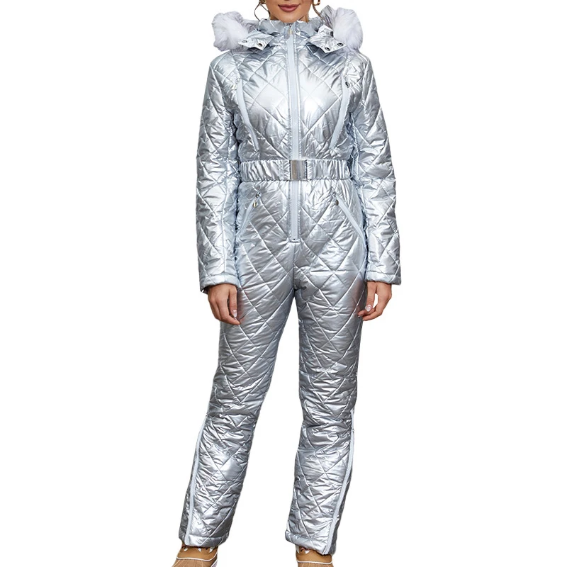 Custom Adults Winter Long Winter Jacket Outdoor Snow Jumpsuit One Piece Set Waterproof Skiing Overalls ski suit Women