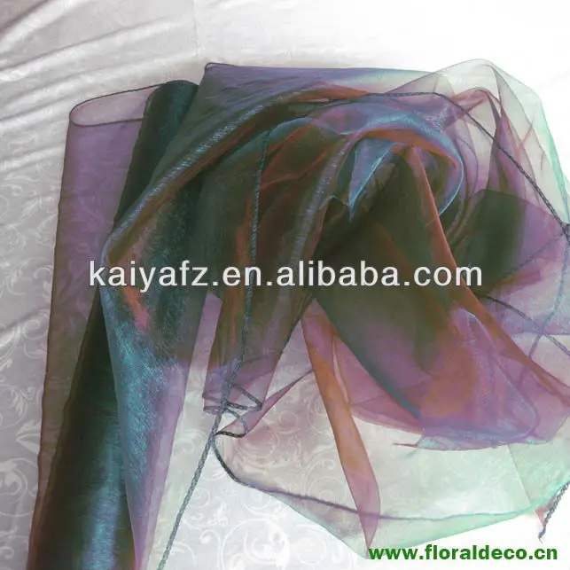 100% polyester Two Tone Organza Roll for Flower Wrapping double colors Organza Fabric For Wedding