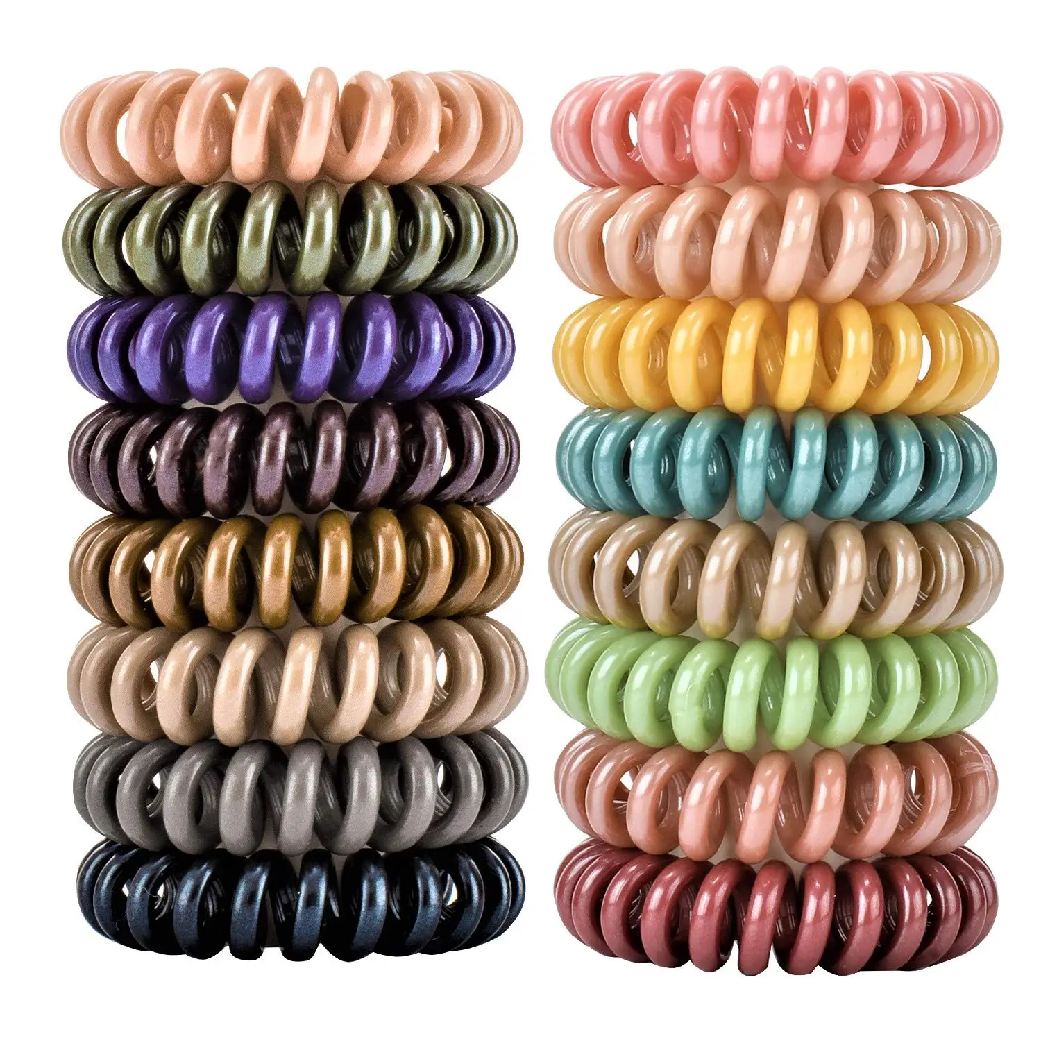 Spiral Hair Ties  Coil Matte Phone Cord Ponytail Holder Coil Scrunchies Plastic Hair Coils For Women Girls