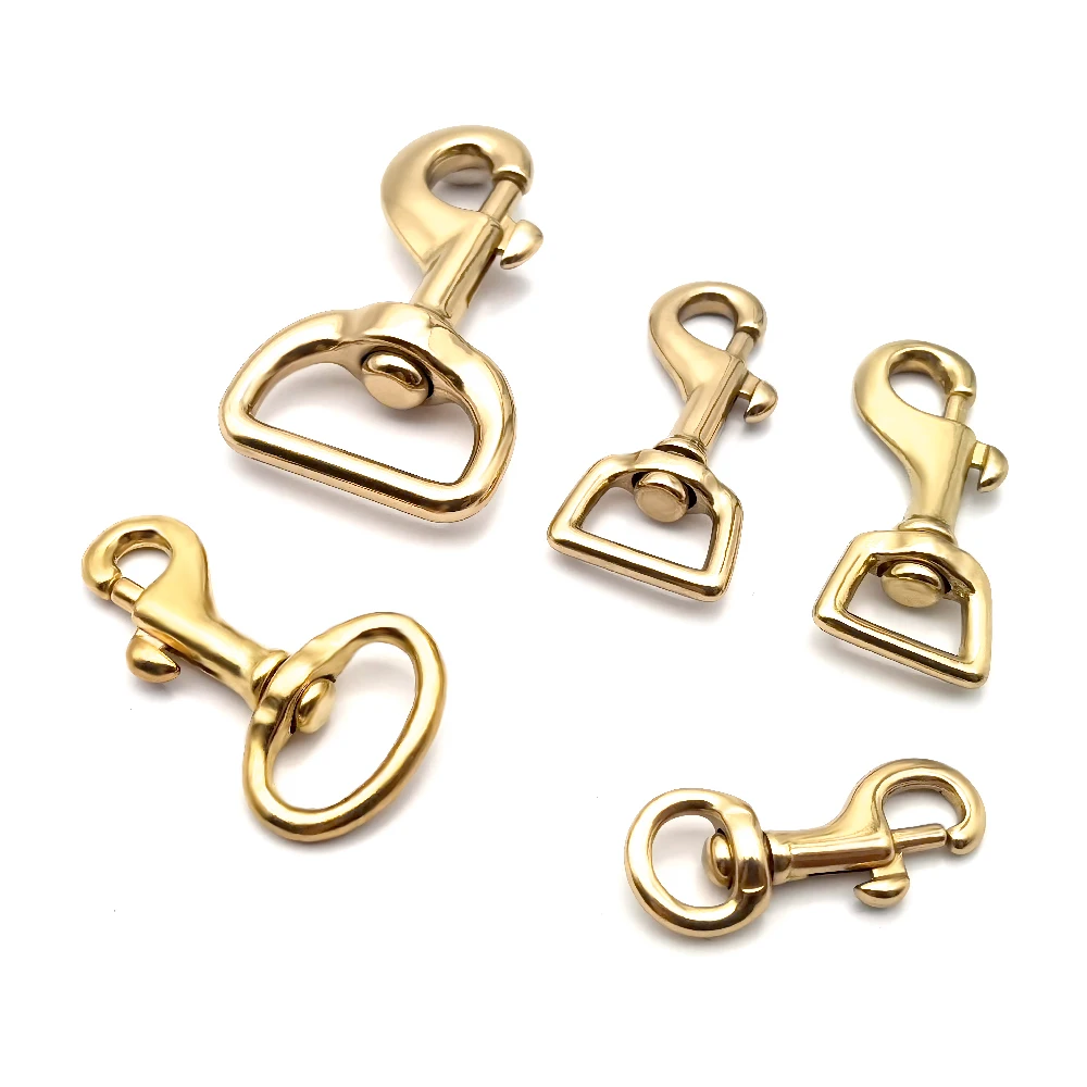 High Quality Solid Brass Swivel Snap Hook Dog Collar Metal Hardware Spring Snap Hook For Pet Accessories