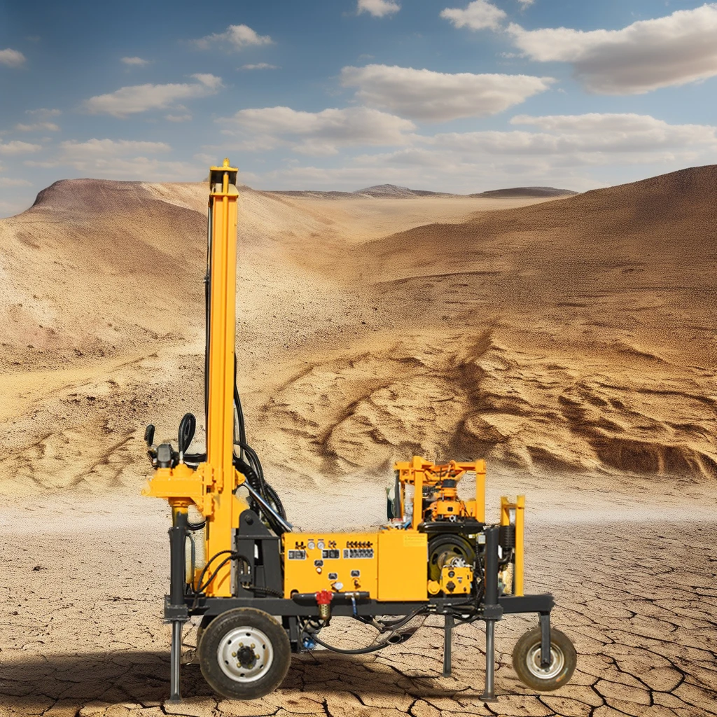 Mini 2000 Meter Water Well Drilling Rig Machine with Mud Pump Oil Well Core Components Motor and Engine