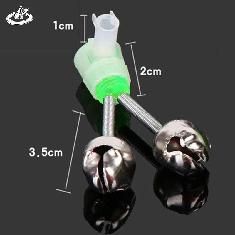 2022 New Wholesale Outdoor Green Spring Loaded Clip Double Fishing Rod Alarm Silver Bells