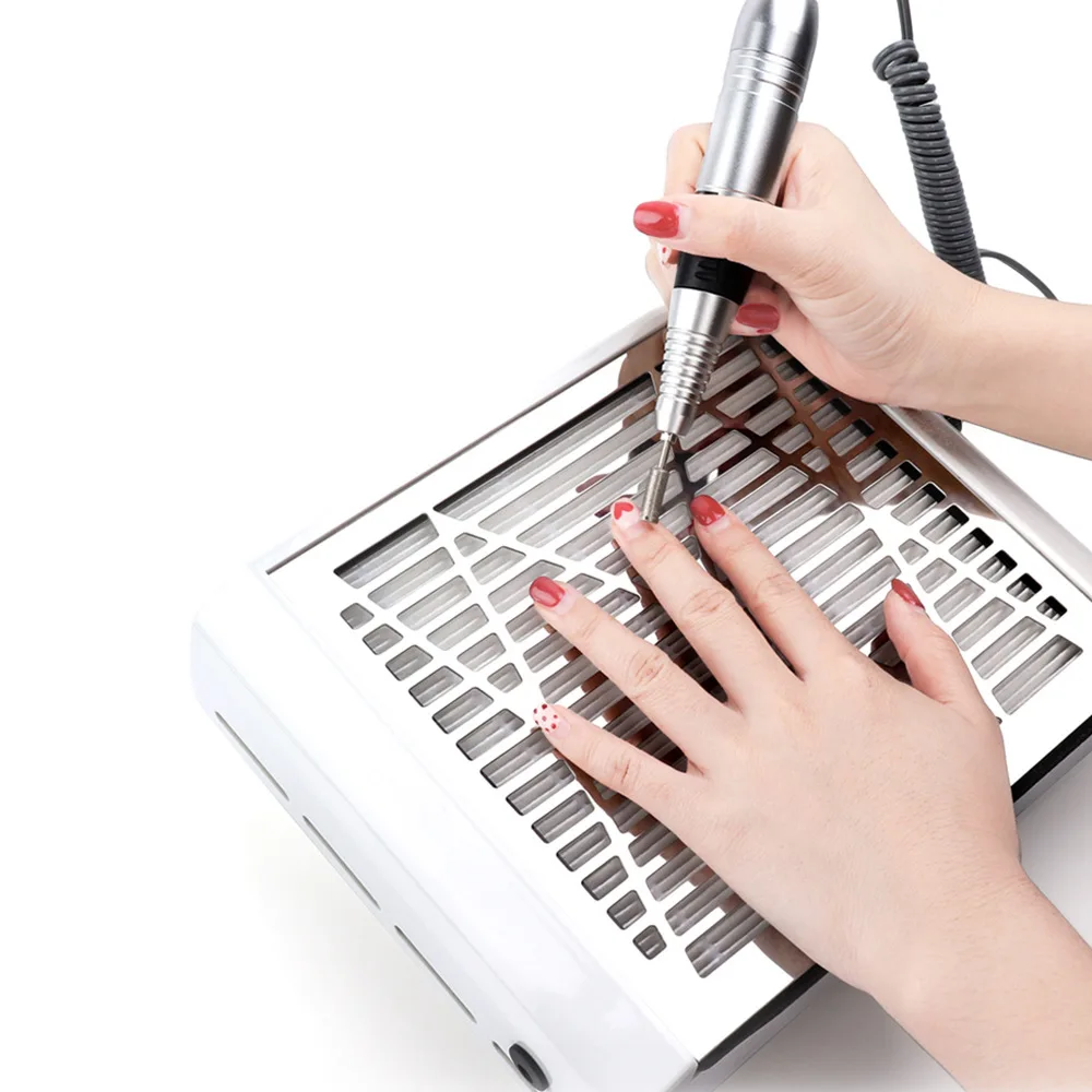 Customize private label TOP Brand 2-in-1 strong power fan electric nail drill with nail dust vacuum cleaner collector machine