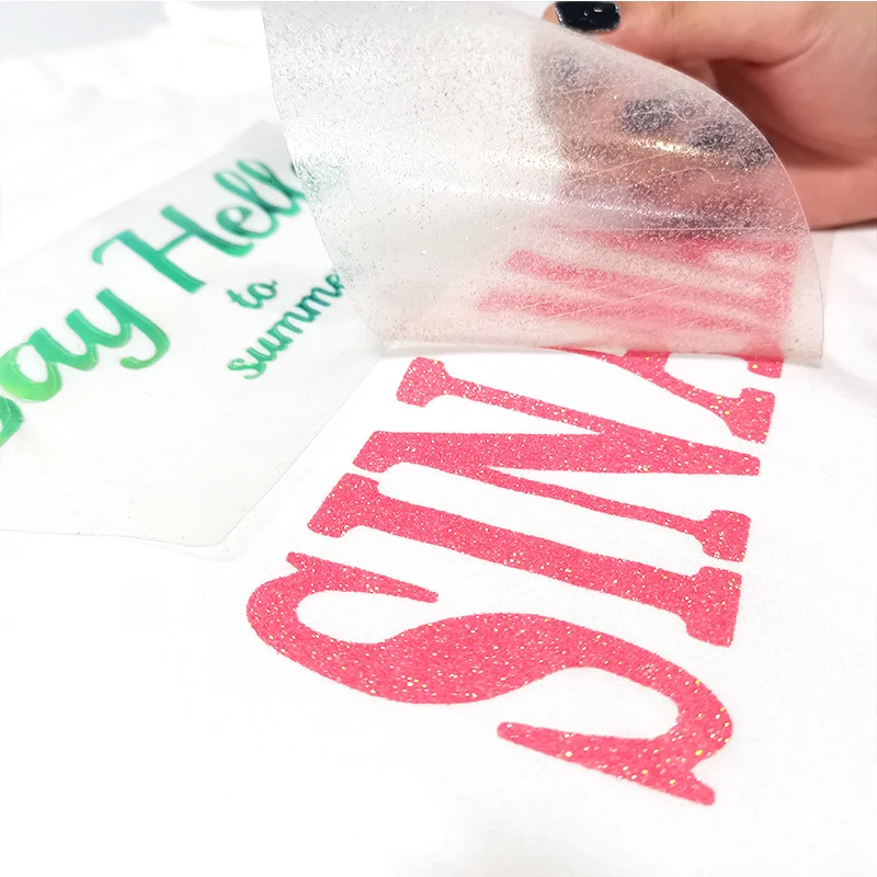 SIANMAY glitter htv Low MOQ custom heat transfers vinyl  cricut sheets for t-shirts
