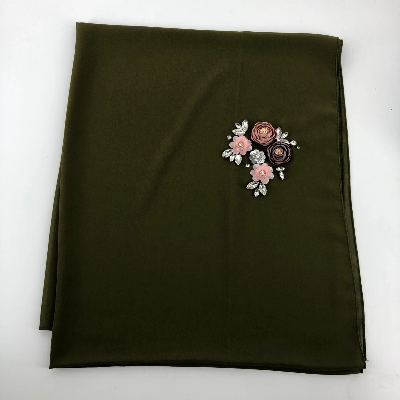 wholesale custom made hand drill chiffon hijab Scarf Muslim Hijab hot selling Scarf chiffon hijab