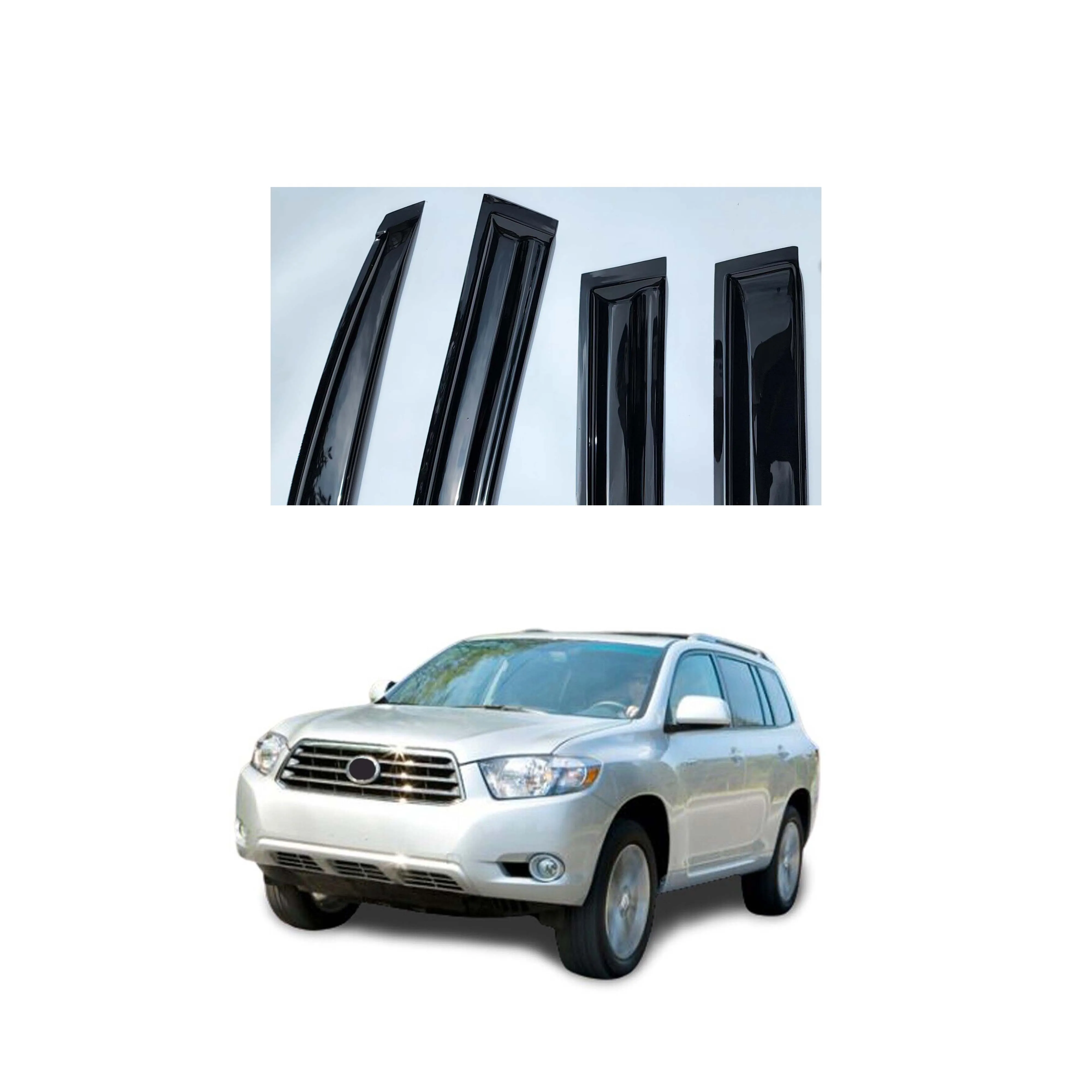 Aibyiar 4PCS Window visor FOR Toyota HIGHLANDER 2008-2013 plastic sun visor Auto Door Visor car window deflector