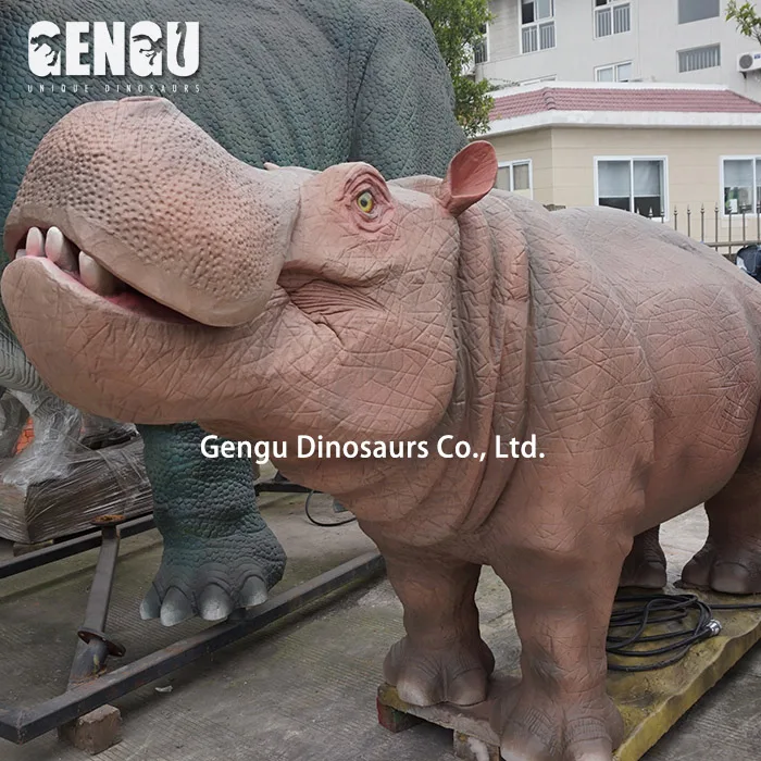 Cute Interactive Hippo Motorized Animals Animated Animal Models