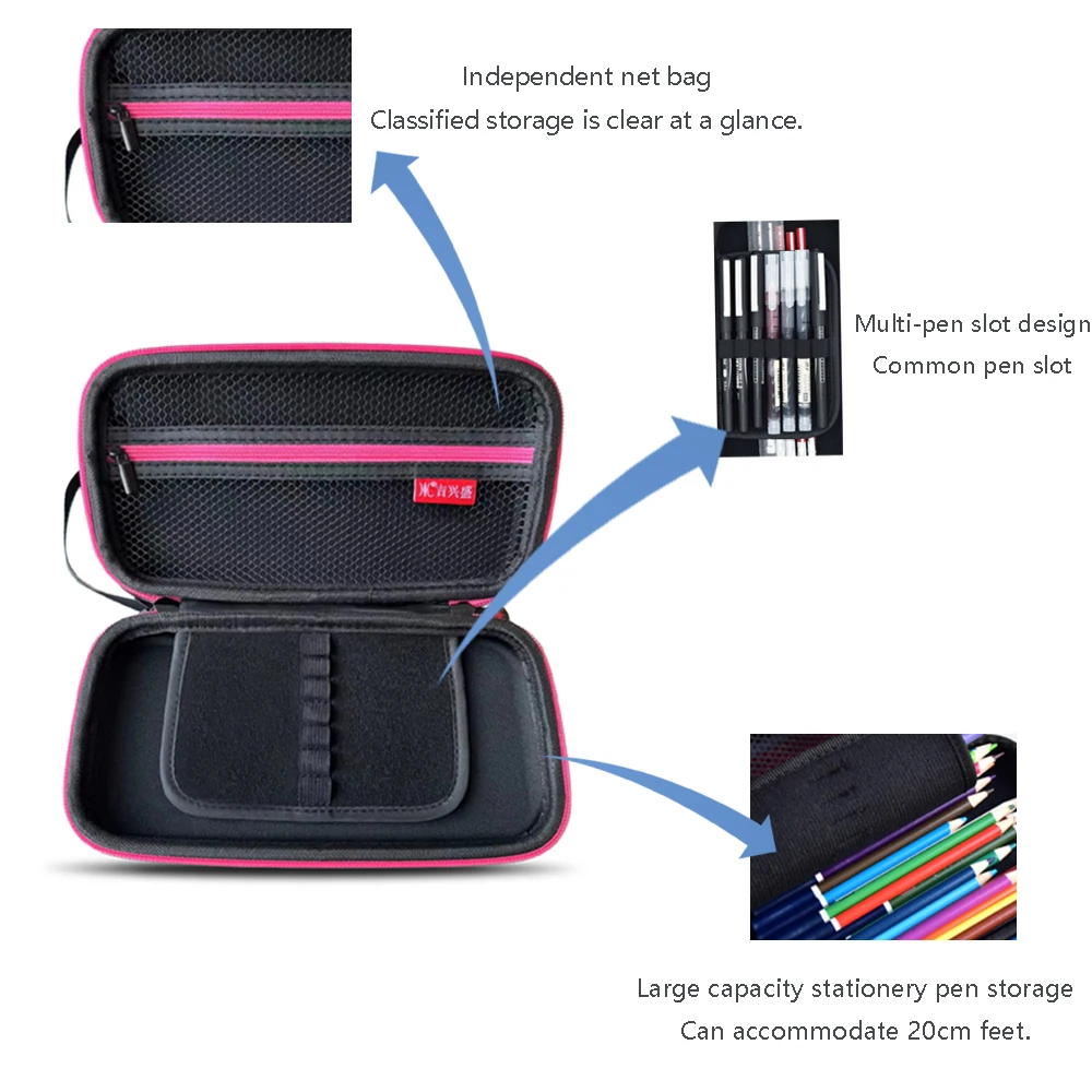 High end custom girl pencil case EVA pencil case pencil zipper bag pen note number pen stationery storage bag