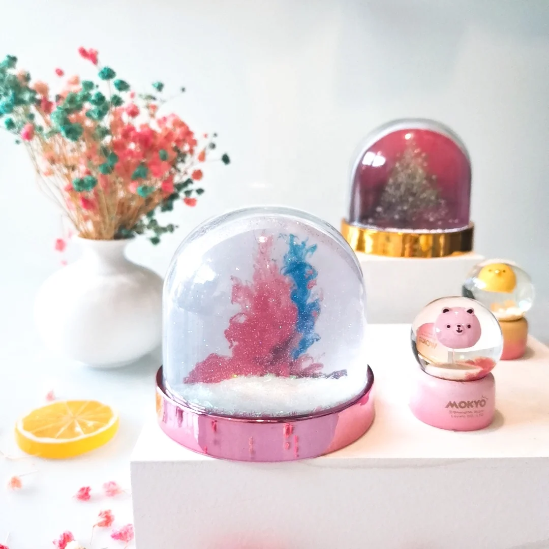 Пластиковый снежный шар с логотипом «сделай свой заказ» фотоловинкой сублимационный пустой Рождественский для рождественского подарка