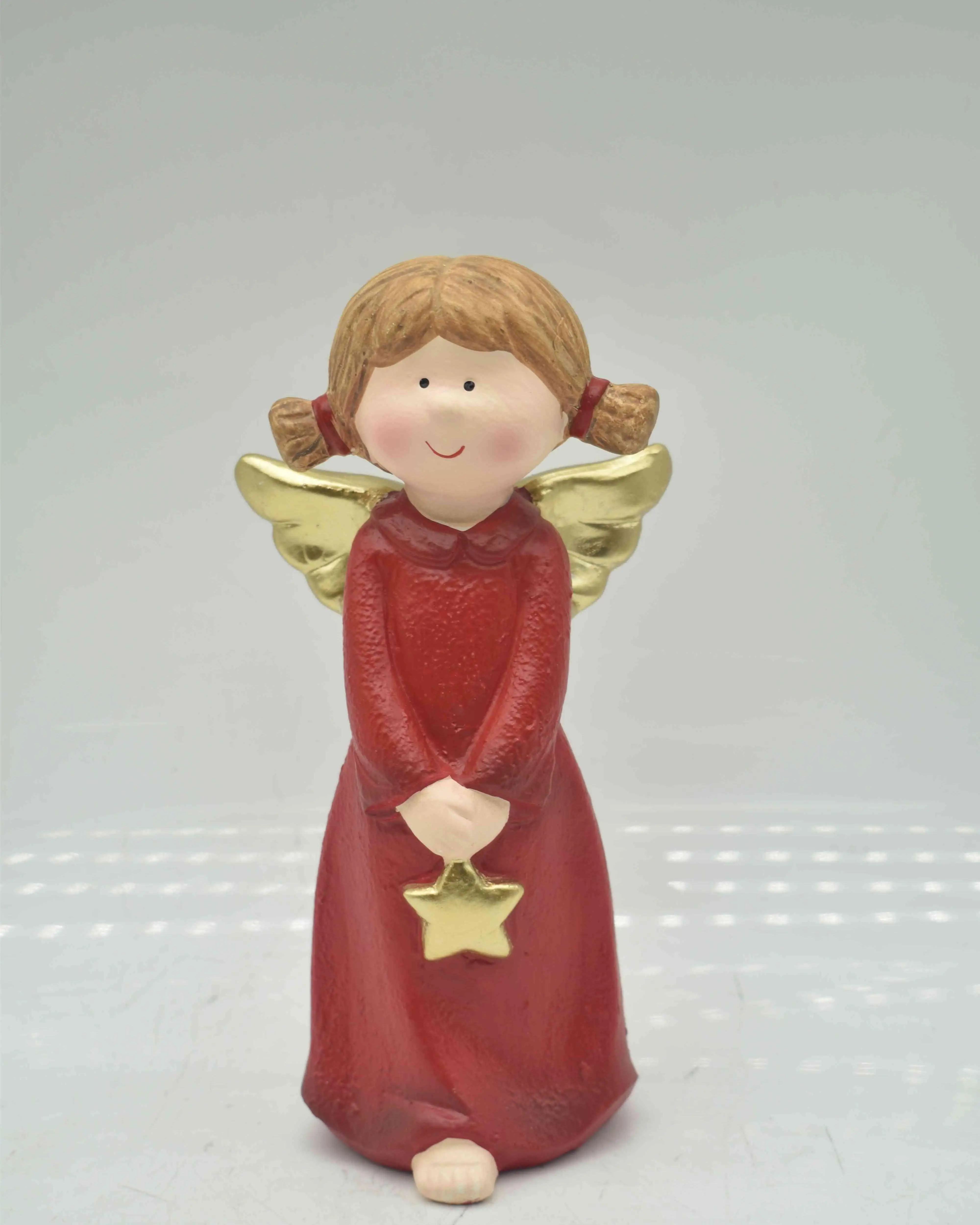 Factory Wholesale Home Desktop Decor Resin Crafts Sculpture Ornament Angel Satue Lovely Cute Resin Angel