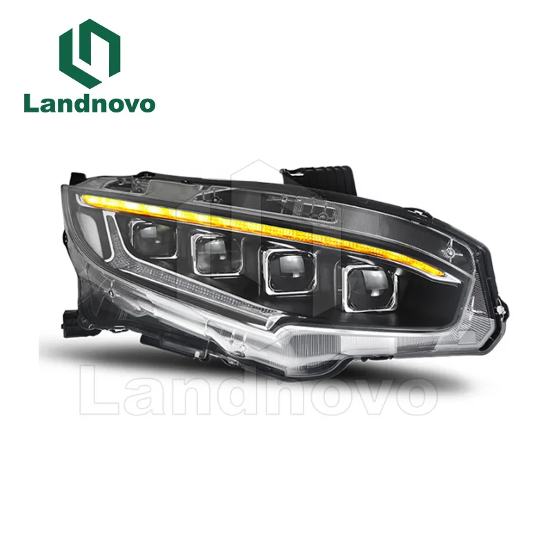 Landnovo full led Modified Car Head Lights Tail Light Halogen & Xenon for Honda Civic 2016-2020 head lamp headlight