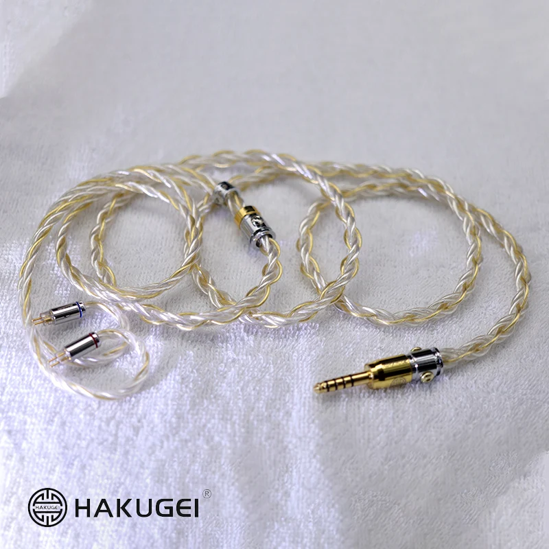 Gold plated 6N pure silver & Litz 6N pure silver hybrid earphone cable