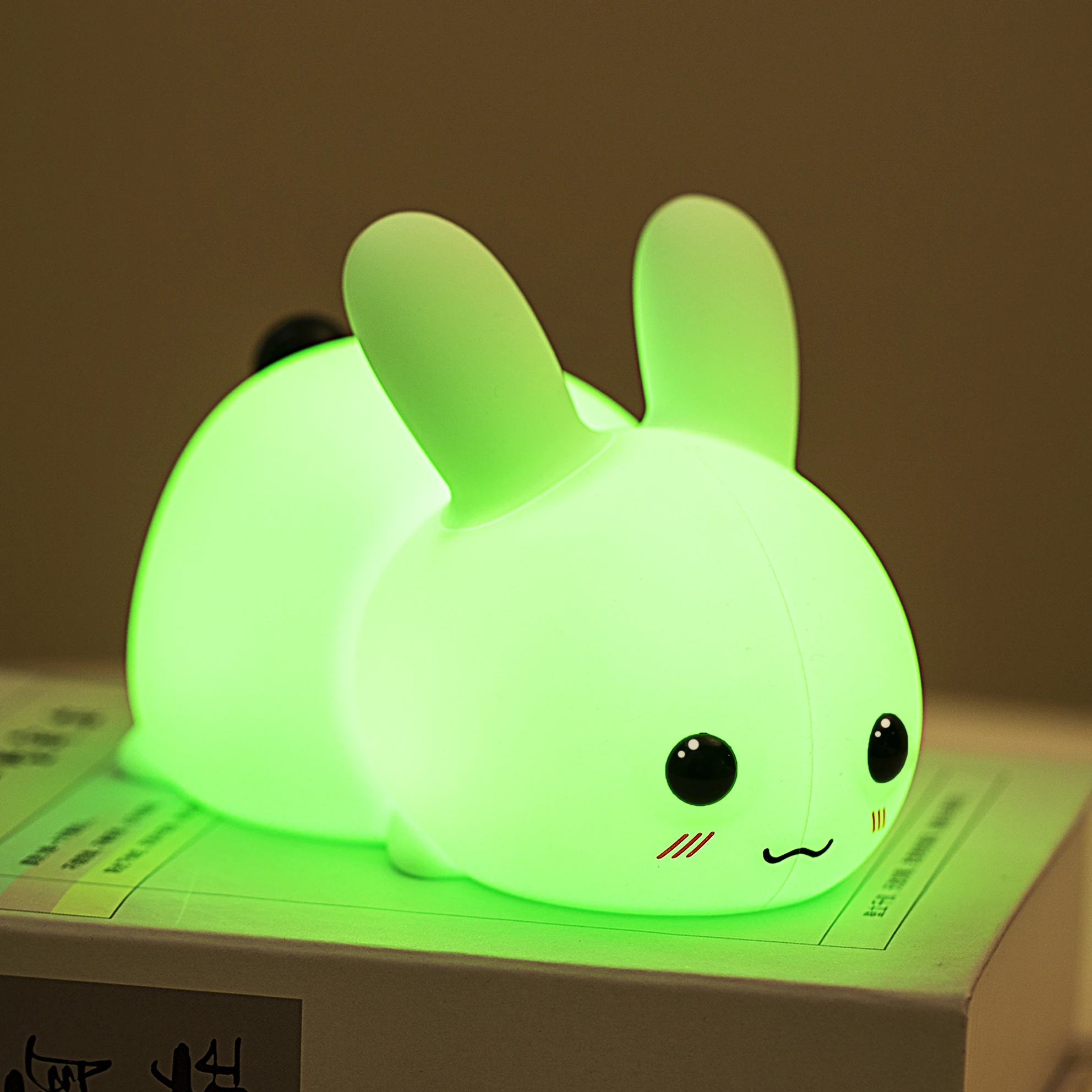 China Hot Sale Led Soft Touch Christmas Gifts Lamp Bunny Rabbit Silicone Night Light For Kids Silicone Animal Night Light