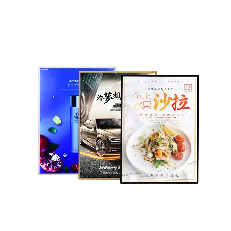LED Ultra Slim Magnetic Light Box Glass Poster Stand Lighting Poster Advertising Message Promotion Gift