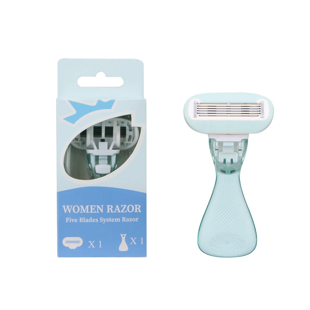 D955S New arrival 5 blade lady system razor with fashionable Mini handle shaving razor