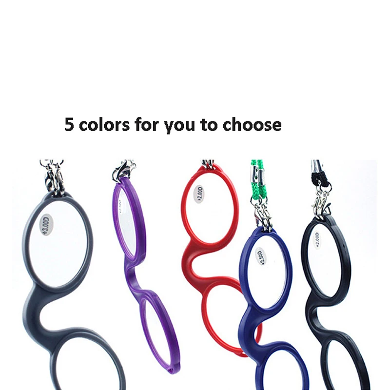 DILICN Thin Readers Mini Folding Reading Glasses Without Arms  Anti Slip Nose Clip Silicone Reading Glasses