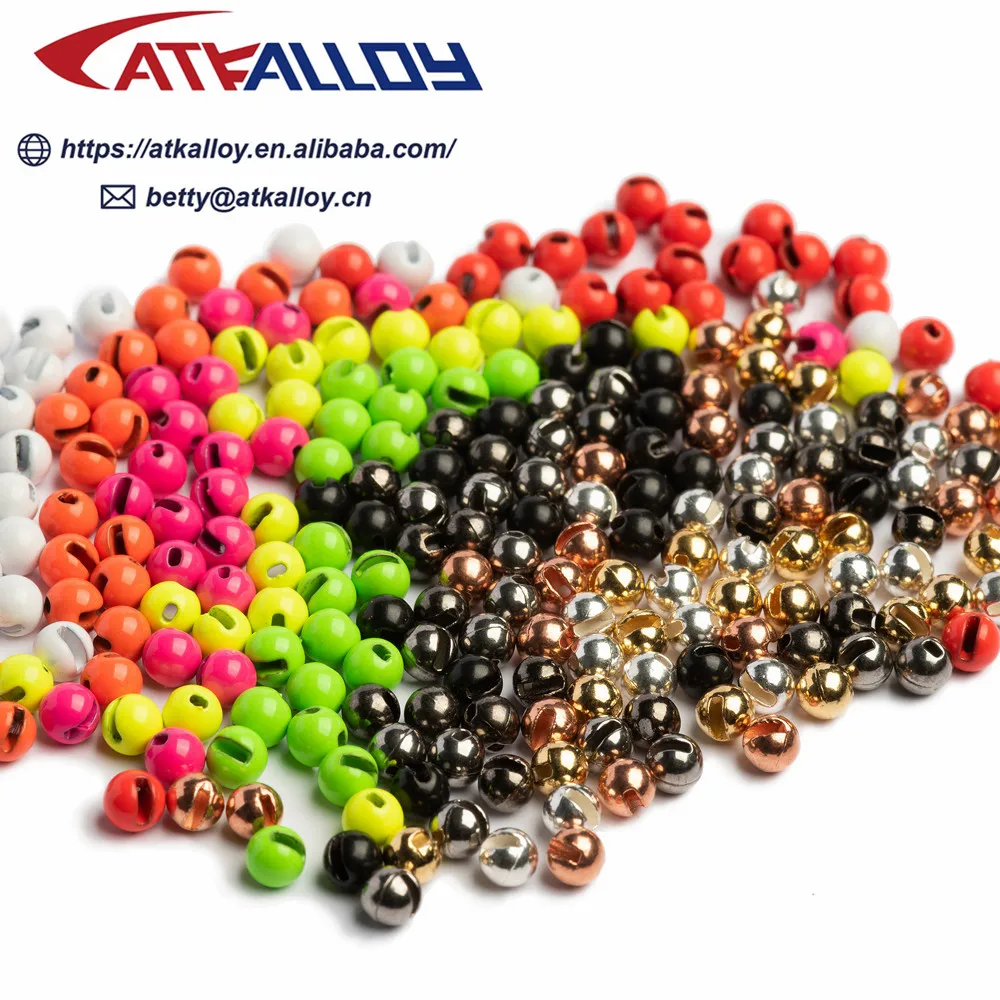 Wholesale Hot Sale  2.5mm 3.0mm 3.5mm 4.0mm  Fishing Fly Tying Materials Slotted Tungsten Beads