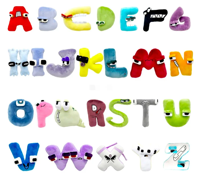 New Hot Selling Cartoon Creative Funny Letter Figure Anime Alphabet Lore Stuffed Plush Dolls Toy For Christmas Halloween Gift