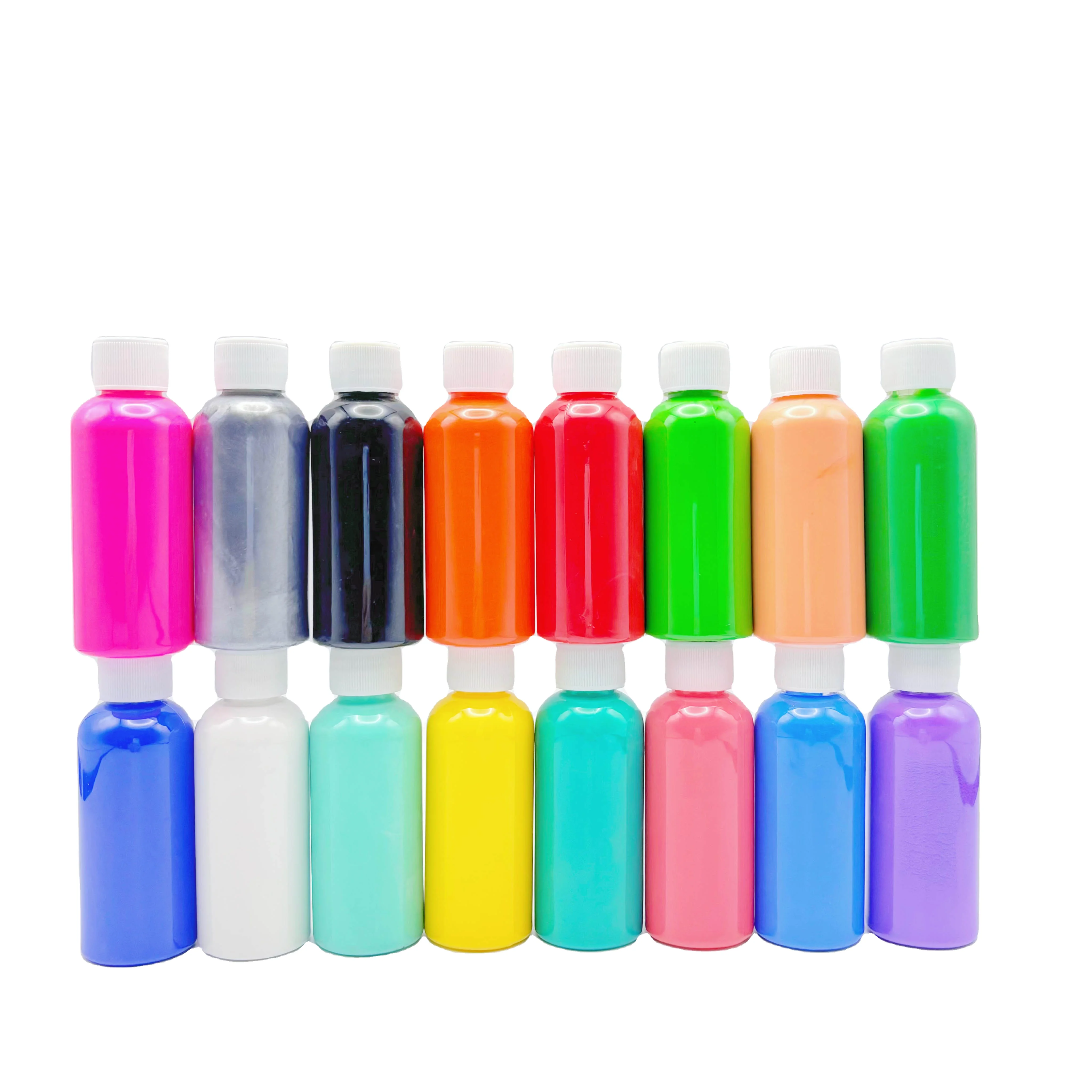 Set of DIY Fluid Violent Bear Painting for Kids Big Pack Liquid Pigment Color Acrylic Paints Canvas Glass Paper Medium