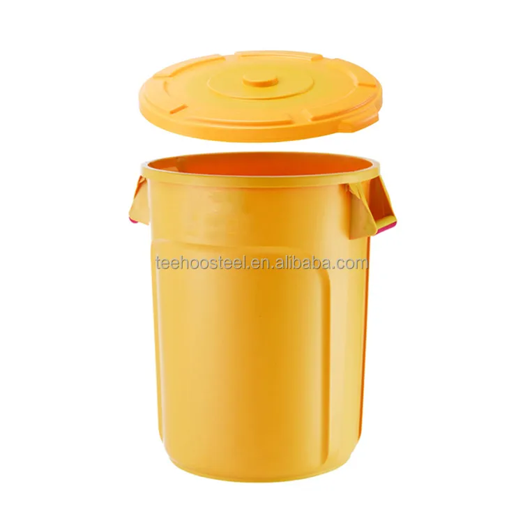 Larger  Plastic Trash can /Garbage Can with lid ,Round Solid   Plastic  Storage Trash Can
