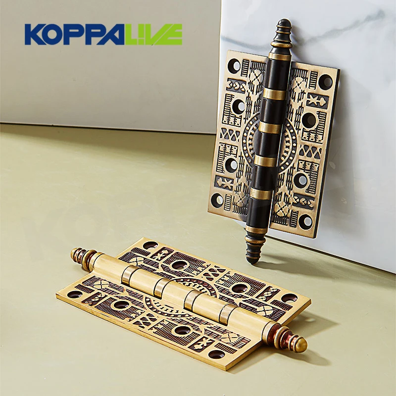 Koppalive fancy square corner automatic closure butt bearing hinge bathroom brass wooden door spring loaded hinges