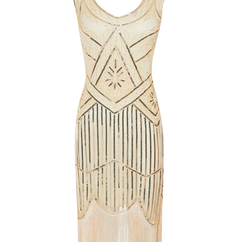 Ecoparty Vintage 1920s Style Gatsby Flapper Charleston Sequin Beaded Dress