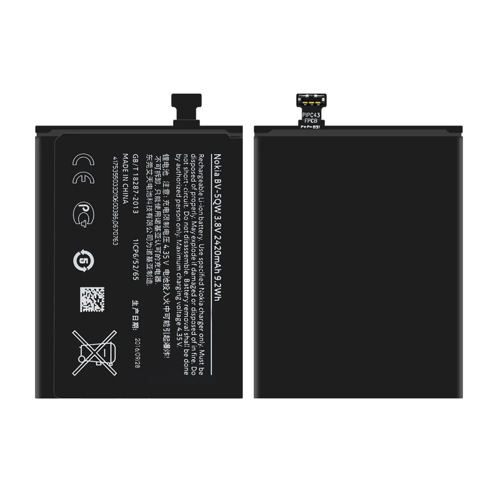 Rechargeable BV-5QW Phone Batteries Replacement BV 5QW Li Ion Battery for Nokia lumia 929 930 RM927