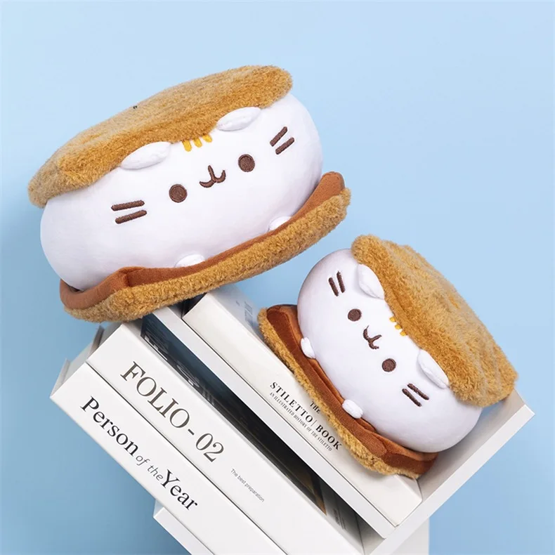 Kawaii Plush Sandwich Cookies Kitten Dolls Soft Cute Biscuit Cat Stuffed Dolls White Cat Plush Toys