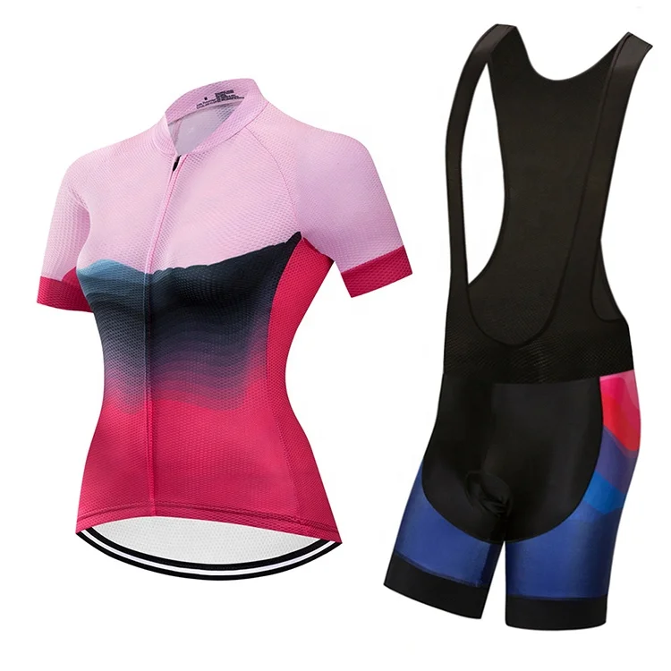 Polyester material breathable cycling clothes suit fashion heat transfer printing factory logo custom bicycle jersey/set