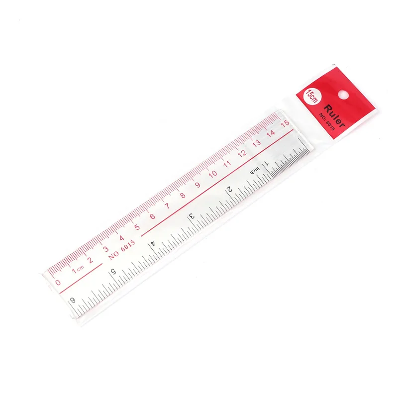 Custom Student Advertising Custom Transparent Ruler 15CM 20CM Plastic Ruler Drawing Stationery Ruler