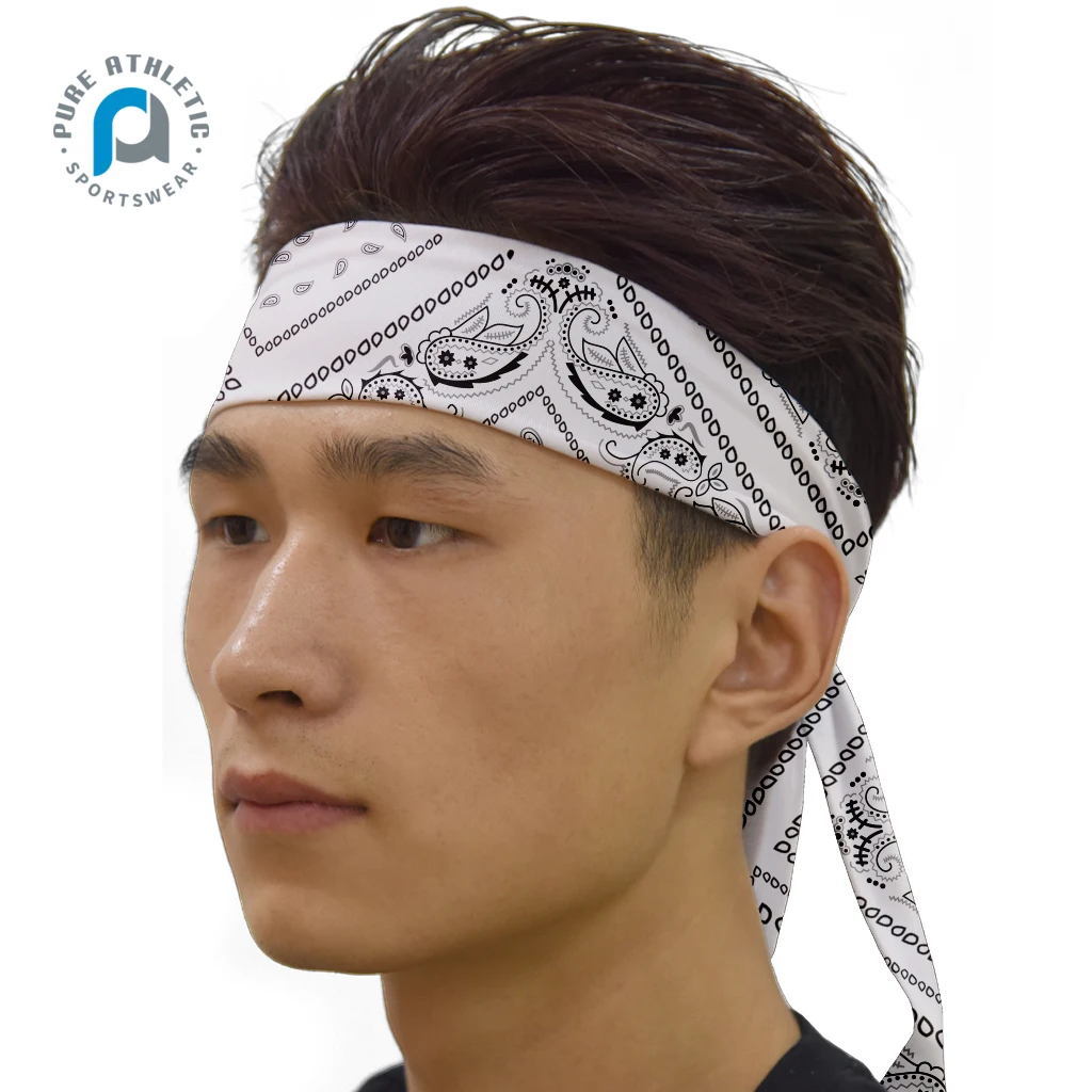 PURE softball headband Custom Tennis Workout Run Fitness Sweatband Elastic Sports Tie Back Headband For Men Women