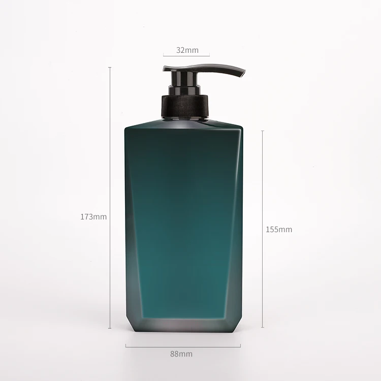 Factory Price Customized 500ML 16.7oz Square Clear Male Lotion Bottle Decorative Shampoo Bottles for Men Shower