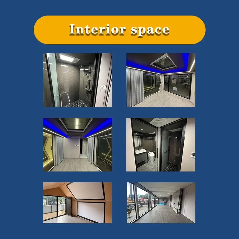 CGCH M3 Modern Tiny House Villas 40ft Smart Removable Prefab Capsule House with Bathroom Sunshine Room AI Voice Control Hotels