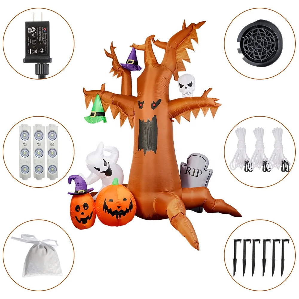 Ourwarm Nightmare Before Christmas Dead Tree Blow Up Yard Giant Outdoor Decoration Halloween Inflatable