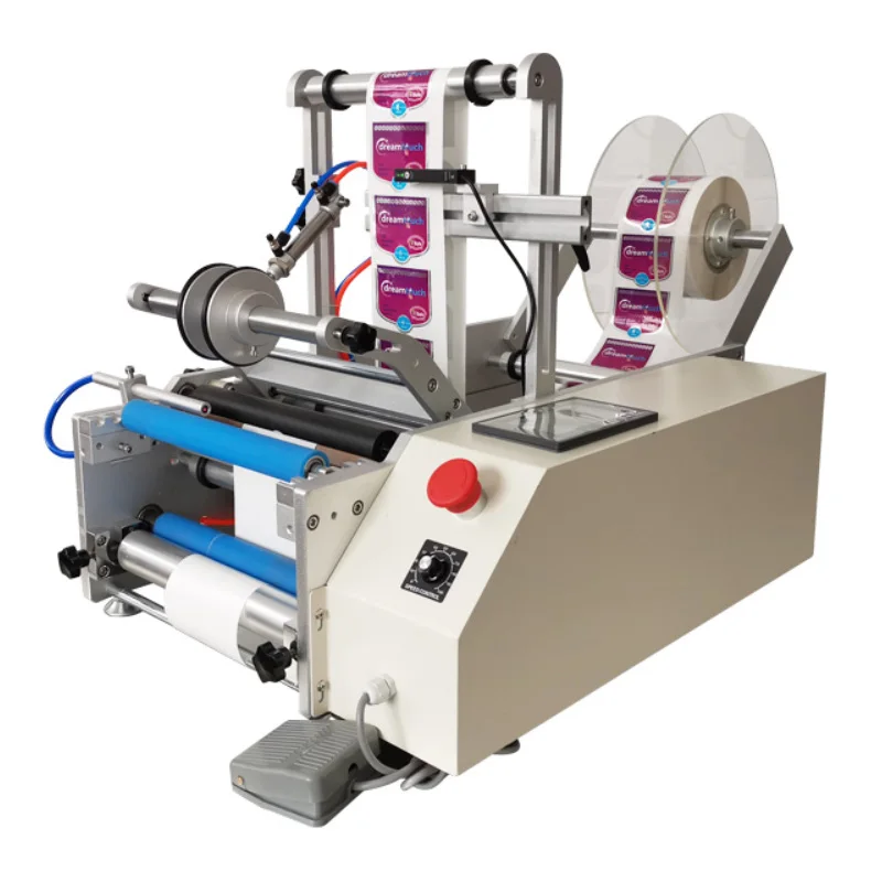 
YTK190 semi-auto round bottle labeling machine for single or double labels 