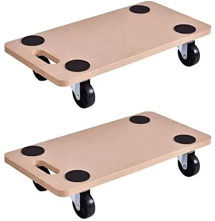 MDF Furniture Moving Dolly Heavy Duty Wood Rolling Mover with Wheels for Piano Couch Fridge Heavy Items Securely Holds 500 Lbs