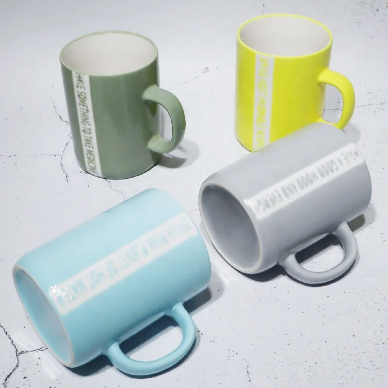 
Eco-friendly New Bone China Solid Color Glaze Ceramic Straight Mug Round Bottom Coffee Mug Tea Drinking Cup Light Blue 