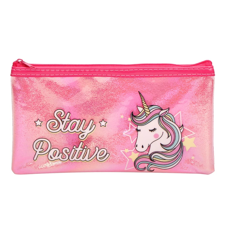 Лидер продаж, водонепроницаемый яркий цветной пенал, индивидуальный милый пенал из искусственной кожи с рисунком единорога для студентов