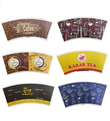 Wholesale very cheap printed paper fan with a cup paper cup fan shapes raw material price for algeria paper cup