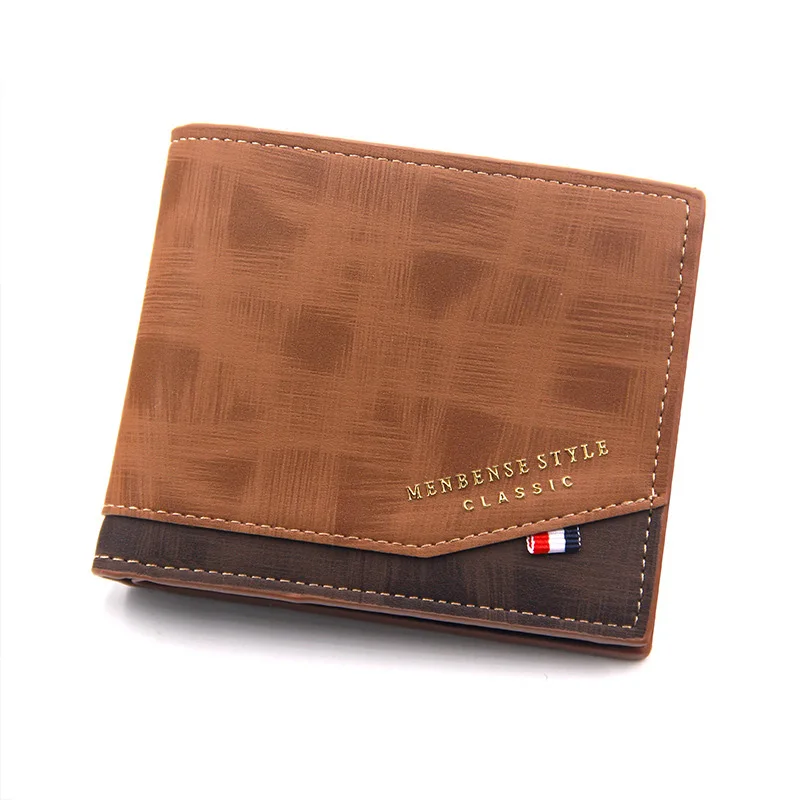 New Design Stylish PU Leather Wallet Men Simple Casual Short Male Wallet Small Clutch Purse