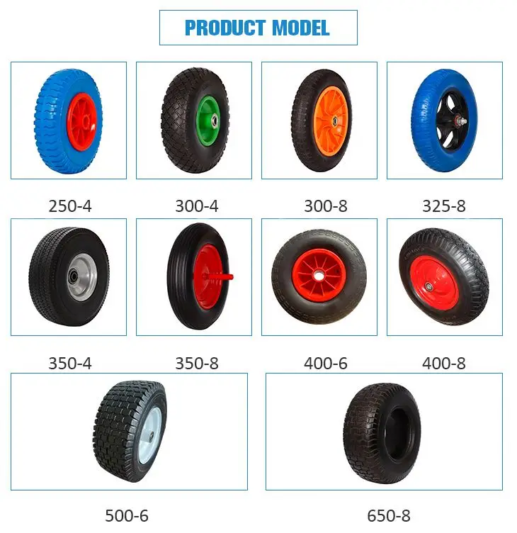 6 8 10 12 13 16 inch Best Quality Special Folding Beach Trolley Wheels Pu Foam Wheel for wheelbarrow wheels