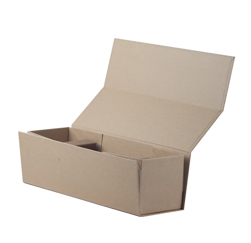 Luxury Magnetic Wine Paper Wine Box For Whisky Packaging Gift Box With Silk Ribbon Handle