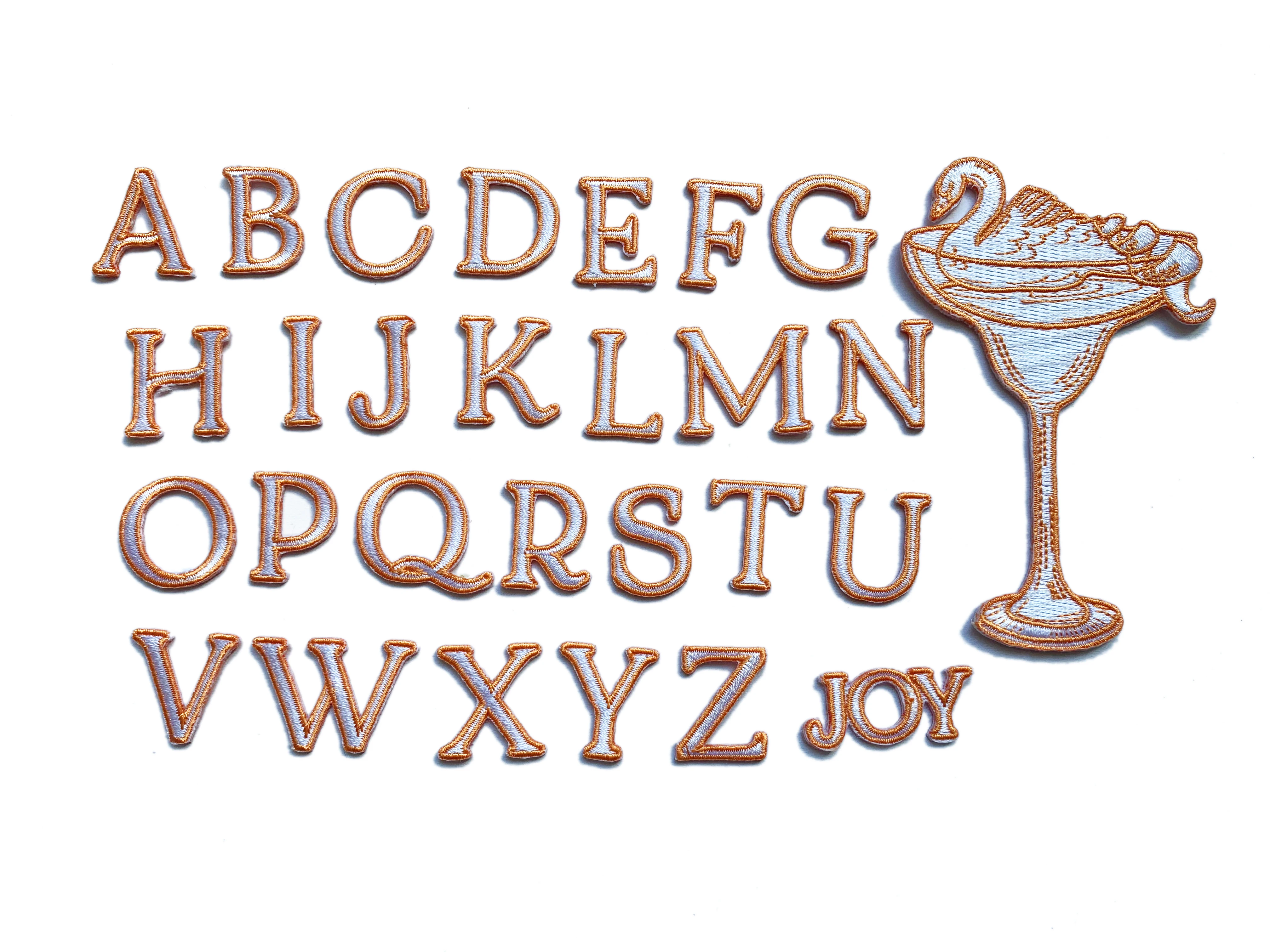 Custom Wholesale Aka Pink  Pearl Letter 3M sticker Embroidery Patch Applique Patches For Diy Craft Bag Hat Garment