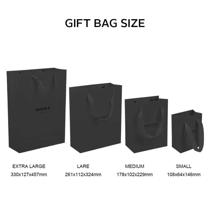 Factory wholesale black cowhide hand shopping bag clothing paper bag with your own logo shipping bag