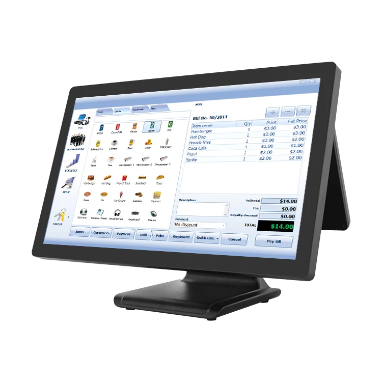 Powerful Dual-Screen POS PC Terminal - 21.5 + 17.3 Inches, Aluminum Alloy Build
