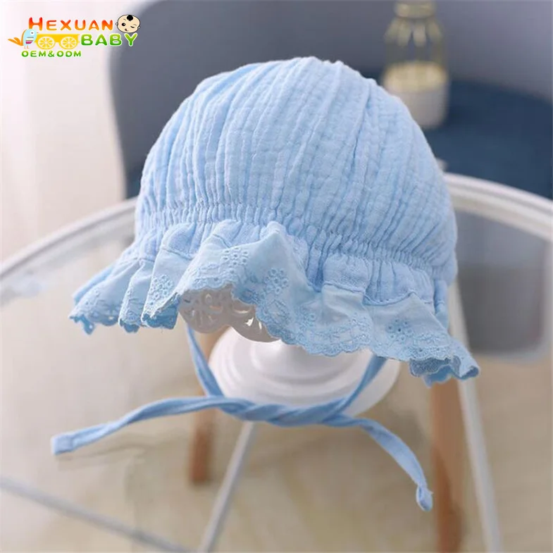 Wholesale Custom Logo Girls Cotton Hats Pure Color Baby Hat Unique Design Bucket Hat For Baby