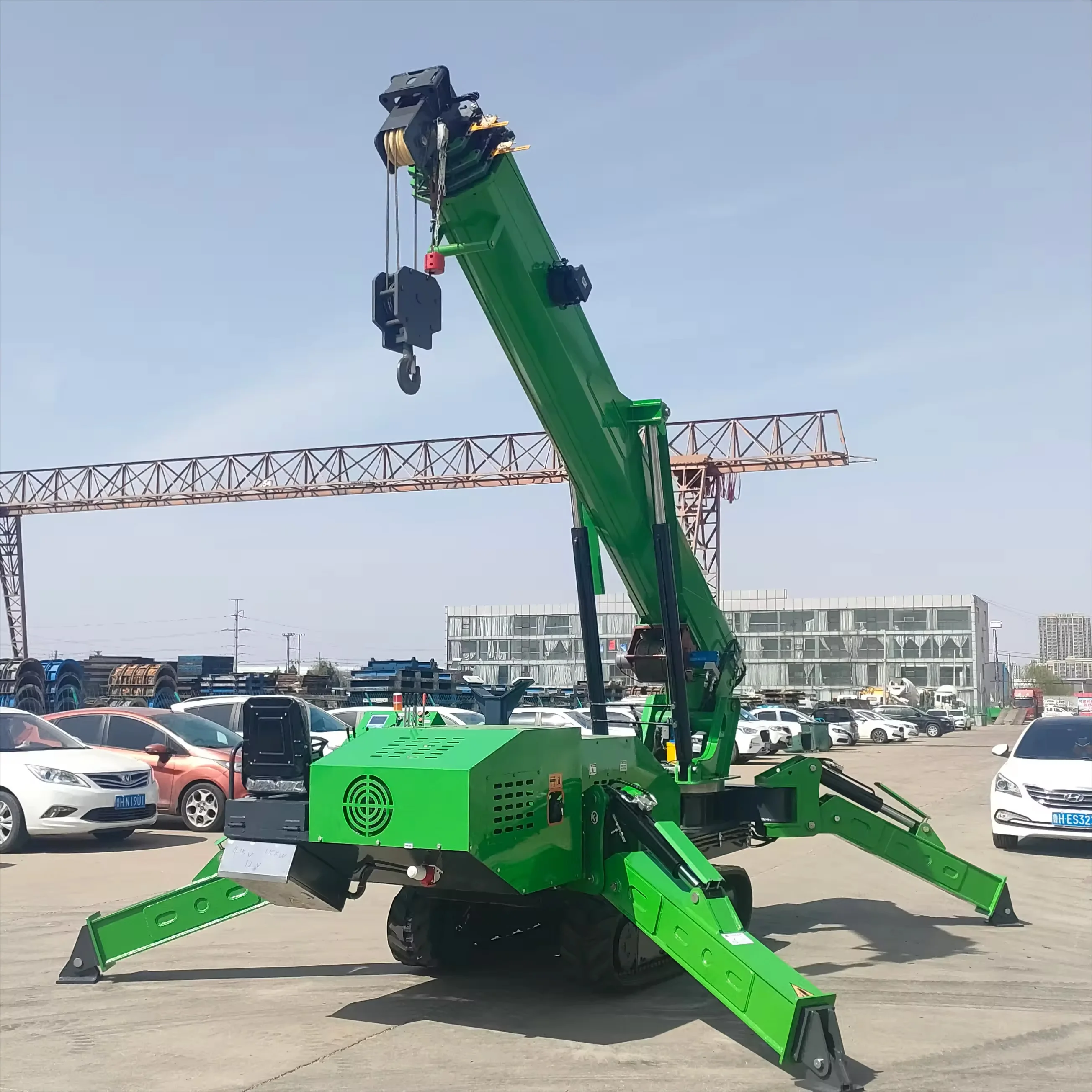 8Ton 25m Construction Crane Diesel Electric Dual Power Spider Crane Remote Control Foldable Lifting Other Cranes