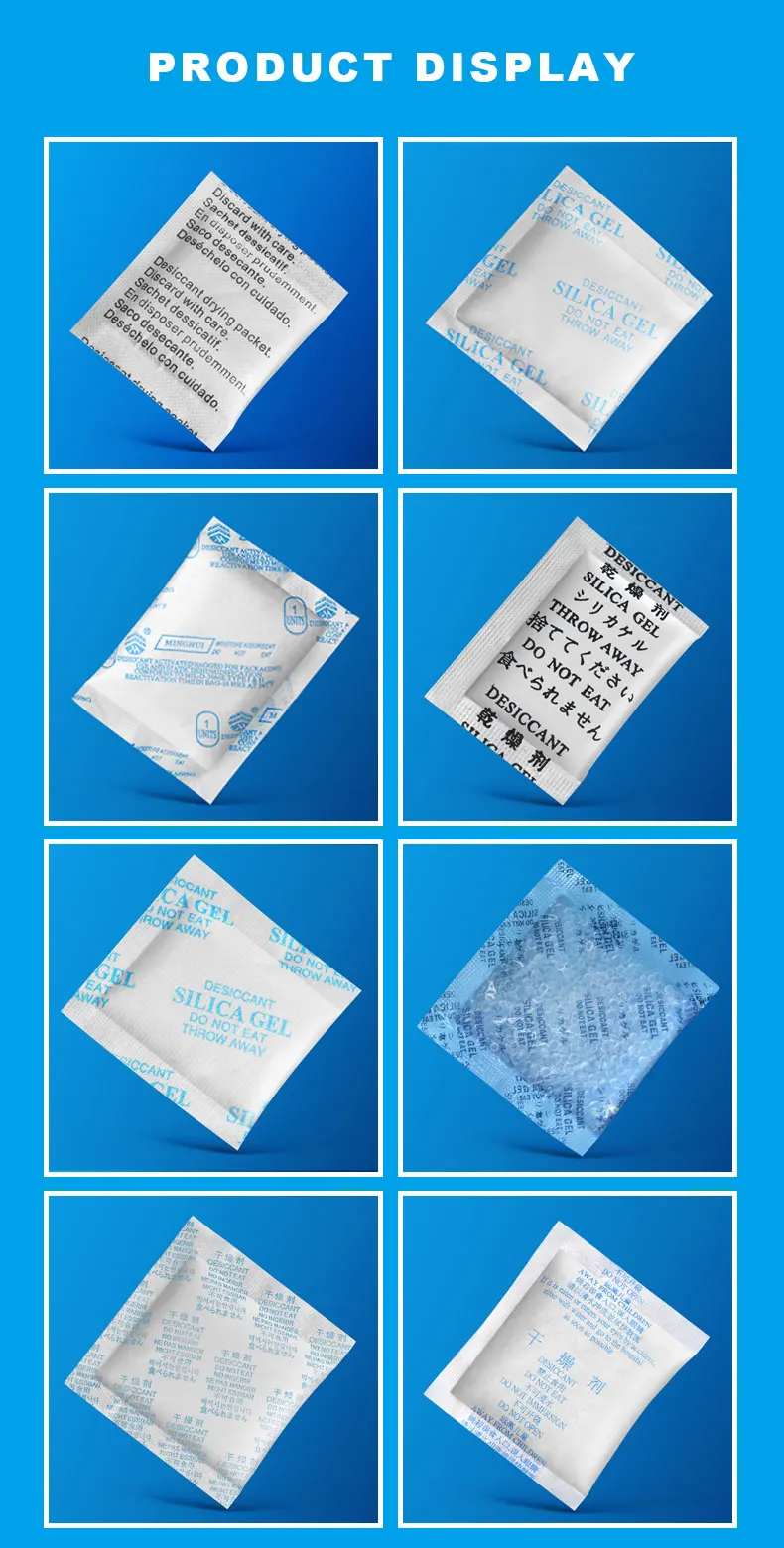 MINGHUI 5g Static Drying RoHS Reach DMF Standard Desiccant Silica Gel Desiccant Silica Gel Bag
